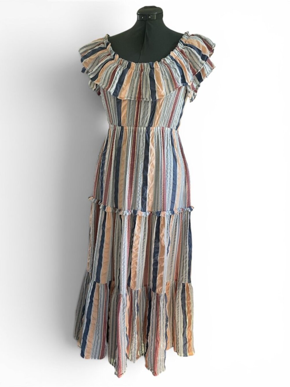 Ulla Johnson Verena Striped Cotton Maxi Dress Sz 0
